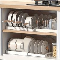 1pc Retractable Pot Rack Kitchen Storage Rack Cabinet Built Pot Rack Under Sink Adjustable Pot Pan Lid Storage Rack Kitchen Accessories