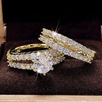 Jewelry & Accessories Hollow Double Layer Zircon Engagement Ring For Women Diamond Rings For Wedding Dinners, And Bridal Rings And Jewelry