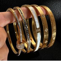 titanium Steel Bracelet Does Not Fade Has High end Feel. It Is Instagram Diamond encrusted Stainless Steel Bracelet That Does Not Fade