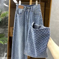 Women's Clothing large replaced with a sense of temperament heavy duty wide leg jeans