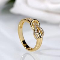 Knotted Flower Inlaid Diamond Korean And Japanese Style Elegant Women’s Engagement Wedding Ring