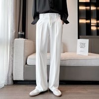 Clothing Autumn Style High Grade Suit Trousers Korean Style Long Suit Mopping Trousers Loose Straight Casual Trousers