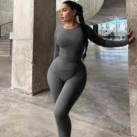 fashion long sleeve top slim high elastic sports yoga pants suit