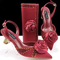 Women’s Shoes women's pointed shoes and bags, handmade flower decoration, simple and elegant suit