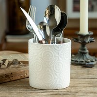 Fireworks High Value Relief Storage Jar Ceramic Chopstick Holder Knife Fork Spoon Storage Jar Desktop Pen Holder