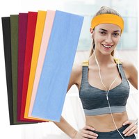 hot selling solid sports headband elastic non slip sports headband yoga fitness running sweat absorbing headscarf