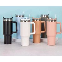 Unisex car cup car large capacity ice cup stainless steel straw insulation cup convenient handle cup