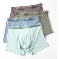Men’s Underwear Cool Ice Silk Summer Hot Style Solid Color Quick Drying Sports Large Size Boxer Shorts