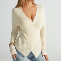 Clothing pullover autumn winter irregular cross sweater chic tops knitted sweaters
