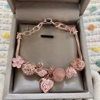 Jewelry Heart Beaded DIY Oil Painting Swan Lantern Beads Rose Gold Bracelet