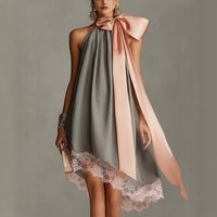 New 2026 Women's Halter Neck Print Dress European American Style Slim Waist Long Fashionable Elegant