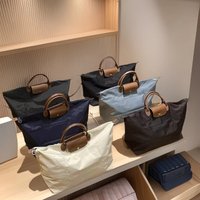 Handheld Travel Nylon Waterproof Dumpling Cowhide Large Capacity Luggage Single Shoulder Crossbody Bag