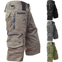 Weizhifu Capri Pants Solid Pockets Summer Relaxed Fit Straight Cargo Shorts Streetwear
