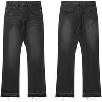 Men's Clothing Foreign Trade American Cleanfit Black Tassel 507 Version Jeans Retro Washed Distressed Trousers