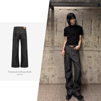 Raw Denim Bootcut Jeans – Classic Straight to Flare Pants Embroidered Details 