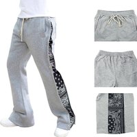Clothing spring summer high street double line hip hop breasted sports casual pants loose west coast cashew flower wide leg trousers