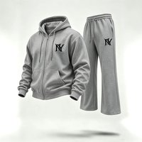 Letter Hooded Two Piece Set Light Business Commuting Slightly Flared Sweatpants Casual Workwear