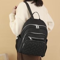 Casual Oxford Women Waterproof School Quality Ladies Travel Bag SolidColor Multiple Pockets Backpack Female
