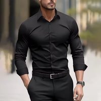 Stretch Semi Sheer Dress Shirt – 4 Way Elastic Polyester Business Casual Shirt Breathable Comfort Office & Evening Wear