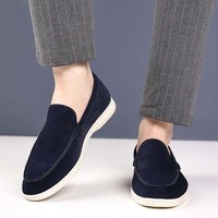 SHLIANG Retro Men Pointed Suede Flats Leather Shoes Casual Penny Loafers Formal Dress Footwear Sapatos Tenis Masculino Y0467
