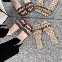 plus Size Women's Fashionable Versatile Casual Flat One Strap Metallic Sandals