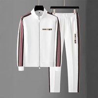 Clothing Casual Stand Collar Zipper Sweatshirt Cardigan Jacket Two Piece Set