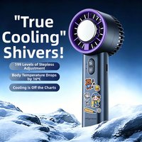 Mini Handheld Cooling Fan Semiconductor Bladeless Turbine USB Rechargeable Portable Desktop Fan Office Use