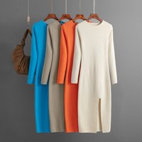 Inner Wear Outer Wear Mid length Long sleeved Tight fitting Bottoming Bag Hip Skirt