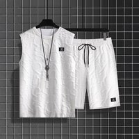 Casual Summer Suits Fashionable Beach Style Short Sleeve Polyester Cotton T Shirt Set Simple Modern Stylish Look