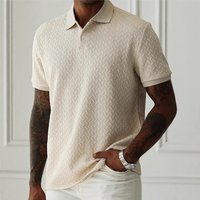 Clothing Summer Loose Casual Lapel Jacquard Short Sleeved Polo Shirt
