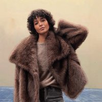 Faux Fur Collared Coat Long Sleeve Blazer Jacket 