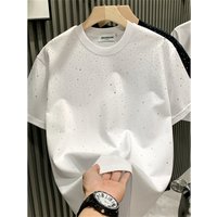 Men's Clothing brand light luxury men's T shirt short sleeved niche full of stars hot diamond high end round neck versatile half sleeved T shirt trend