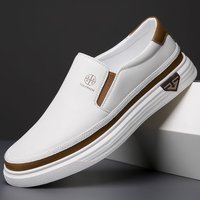 2024 Spring Autumn Daily Casual Leather Shoes Soft Leather Soft Bottom Lazy Slip On Single Shoes Little Shoes 356