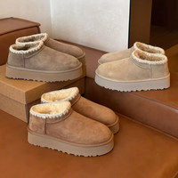 Cowhide Version~ Thick Sole Fleece-Lined Thickened Snow Boots Winter New Style Super Beautiful Warm Northeast Large