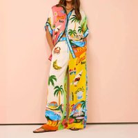 Verve 2024 Fashion Vacation Printed Short Sleeve Block Casual Tie Set