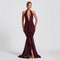 Clothing Sexy Slim Long Skirt Dress Elegant Slim Fit Solid Maxi Dress Lace Detailing Strapless High Waist Long Dress 