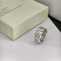 925 Silver European And American Cuban Twist Chain Smooth Stripe Unisex Hip Hop Trendy Personality Couple Index Finger