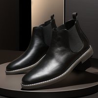 Men's Shoes autumn new Martin boots all match retro boots men's shoes youth pointed short boots large size leather boots