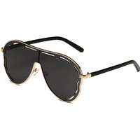 Large Frame Sunglasses Frog Mirror Hollow Design 