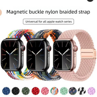 Compatible Iphone IWatch Woven Nylon Magnetic Buckle Breathable Fashion S10 Universal Watch Band