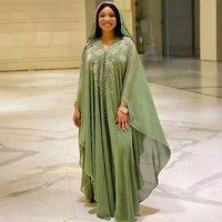 Muslim Plus Dress Robe Pearl Chiffon Heavy Hot Diamond