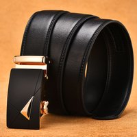 Automatic Buckle Belt Genuine Two Layer Cowhide Automatic Buckle High End Trouser Belt Business