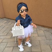 Baby Clothing Denim skirt three-piece set for children