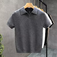 Premium Men's Solid Color Polo Shirt – Moisture-Wicking Ice Silk Fabric, Slim Fit & Timeless Elegance For Business Casual & Smart Outings