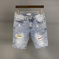 Clothing Summer Fashion Denim 5 Point Shorts Ins Style Fashion Straight Tube Ripped Shorts