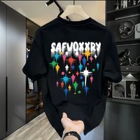 Men's Clothing High-end Heavy-weight Pure Cotton Short-sleeved T-shirt Men's Instagram Popular Brand Street Loose Top Clothes T-shirt Men's Summer