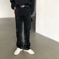 2025 Graffiti Splash Ink Destruction Dept Jeans Harajuku Casual Retro Niche Vibo Fashion High Street Flared Jeans Pants