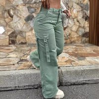 Clothing hot street trendy fashion retro workwear pocket casual straight pants