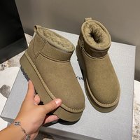 Fashion Platform Snow Boots Women's Winter New Short Cylinder Increase Cotton Shoes Plus Suede Bag Shoes