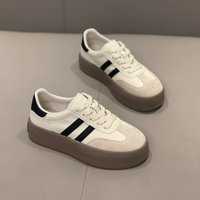 Women’s Thick-soled German Training Shoes 2024 Spring New Genuine Leather Soft Bottom Versatile Comfortable White Shoes Casual Sports Board Shoes